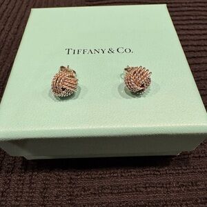 Tiffany Sterling Silver Twist Knot Earrings